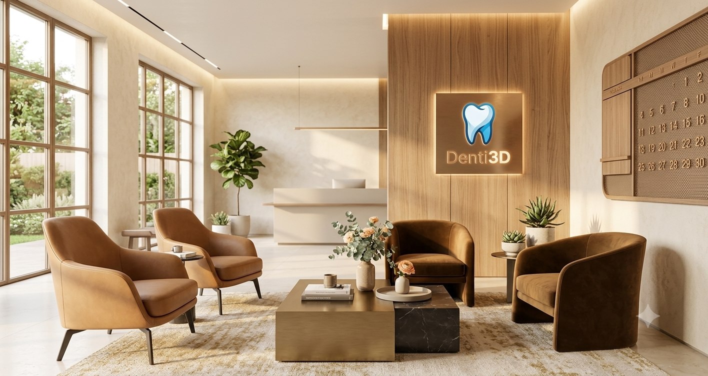 Recepción de clínica dental usando Denti3D